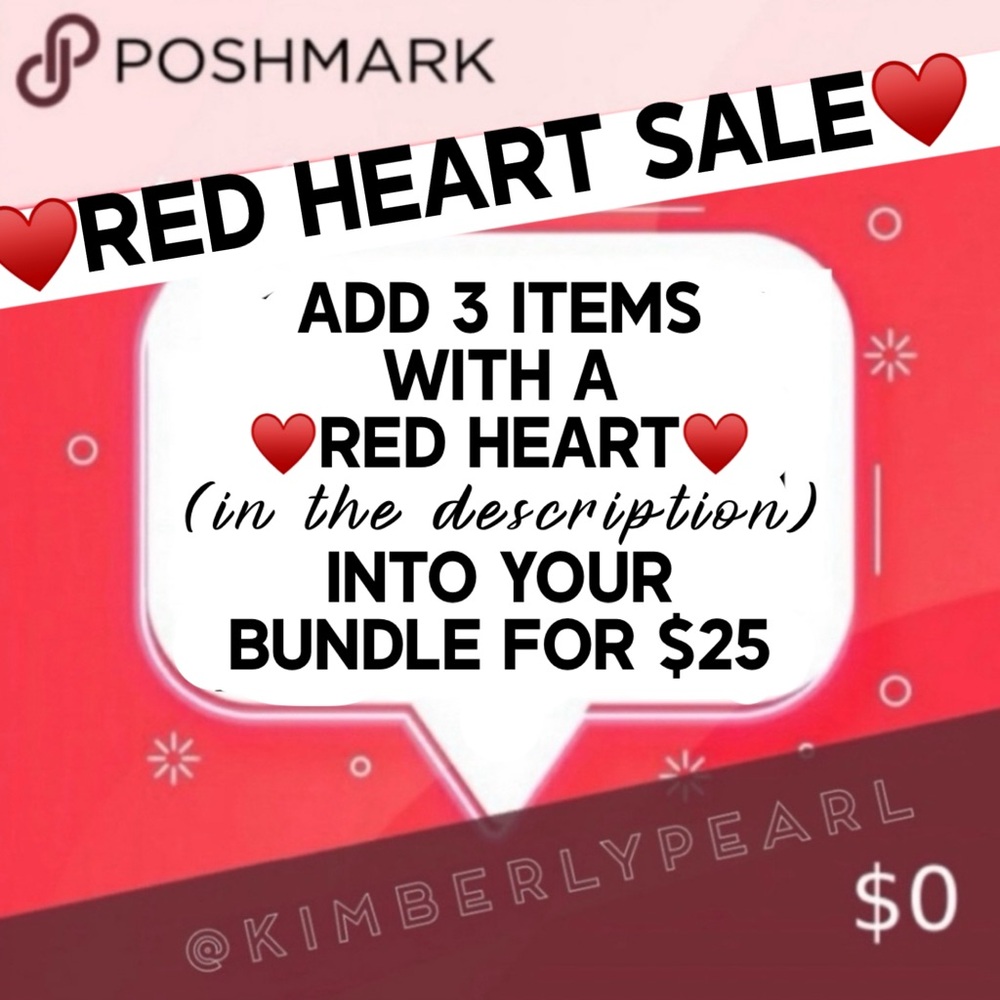 ♥️RED HEART SALE♥️ 3/$25 
DO NOT PURCHASE THIS POST